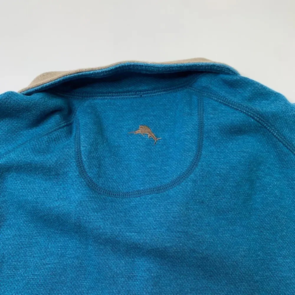 Tommy Bahama Sweatshirt Mens M Medium Flipshore Half Zip Reversible Pullover